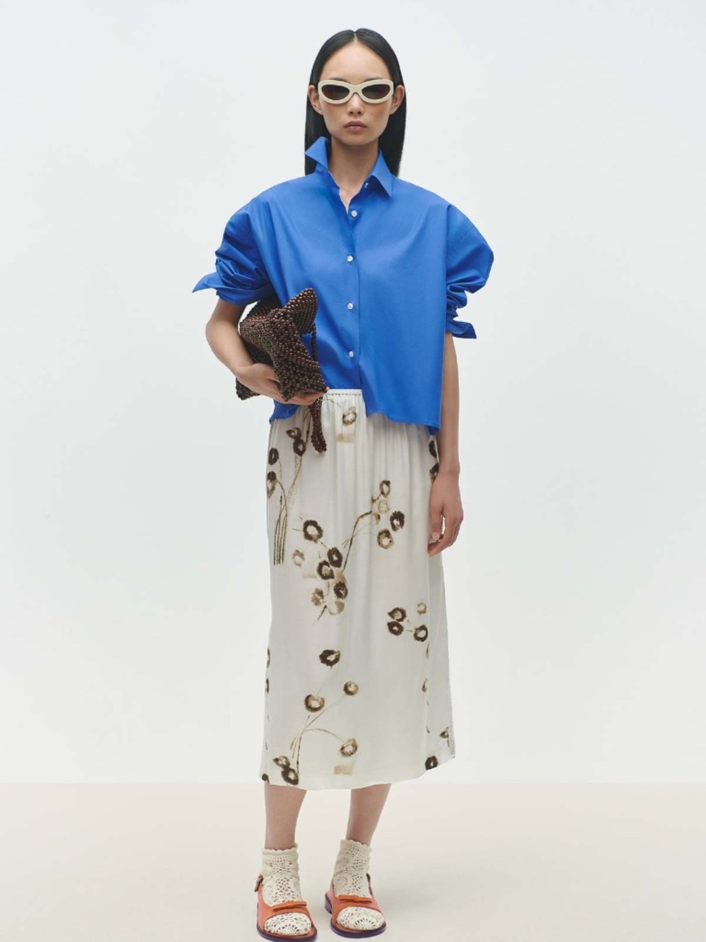 CORDERA The Printed Long Skirt With Lace Botanical Dreamy Art Print SS 2024 OS